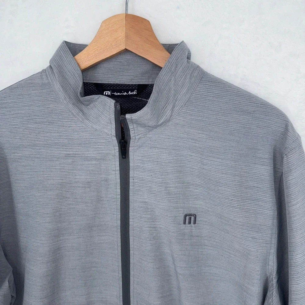 Travis Mathew Above Board Full Zip Jacket L Gray Mesh Lined Golf Active Athletic - Picture 5 of 10